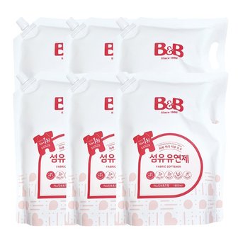 비앤비 섬유유연제 자스민 캡리필 1800ml X 6개