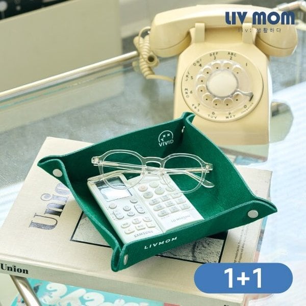 비비드 펠트 트레이 인테리어 소품정리함 수납박스 중형 1+1