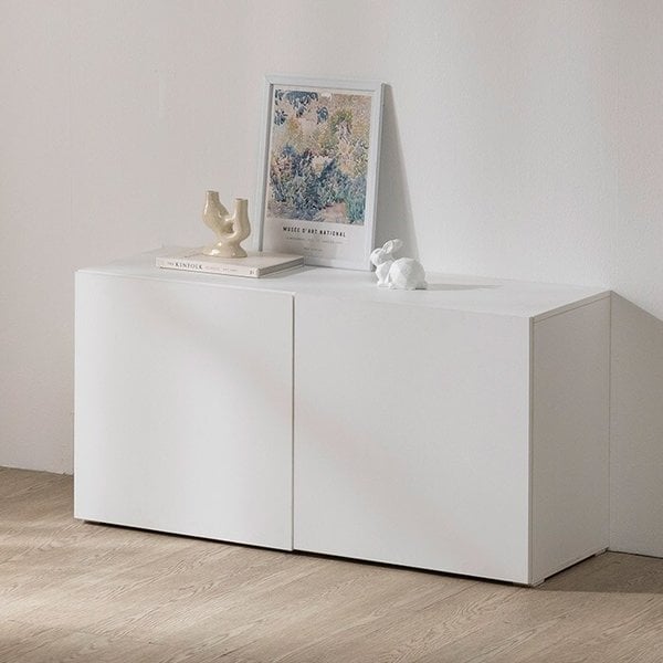 화이트 플로어 거실장TV다이+수납+사이드보드 120cm TP921