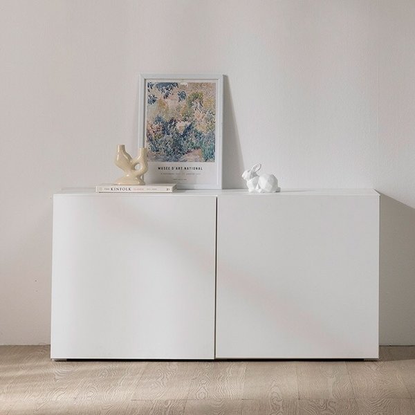 화이트 플로어 거실장TV다이+수납+사이드보드 120cm TP921