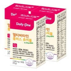 멀티비타민 플러스 츄어블 어린이 종합 비타민 1,250mg X 60정 3통