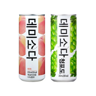  데미소다 복숭아 250ml/ 10캔+청포도 250ml/ 10캔 총20캔