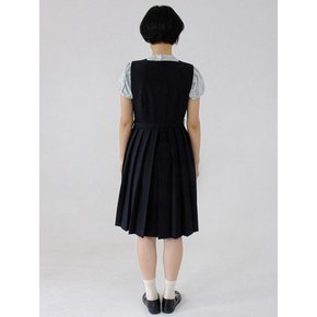 Accordion Pleats Dress_Plain Navy