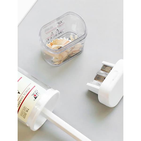 화이트 미니 투명 2구 연필깎이