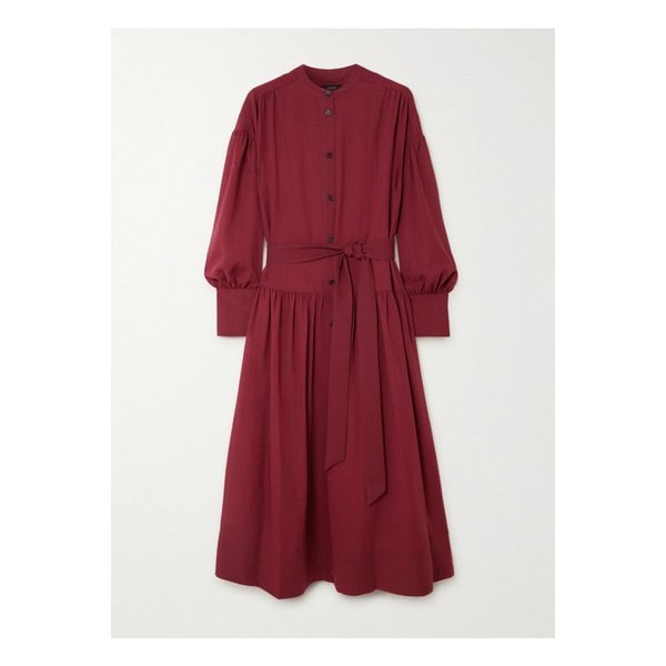 엠마 벨트 울 혼방 크레이프 미디 드레스 레드 46376663162882351