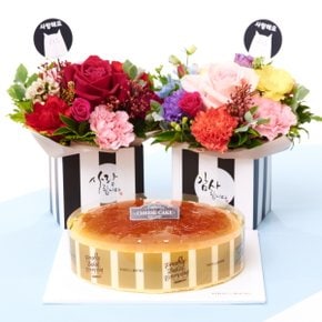 행복한마음 세트 + 뚜레쥬르 클래식치즈케익 꽃배송 선물