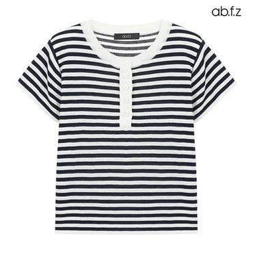 ab.f.z 스트라이프 배색 반팔 니트 (AFX3ZW31A)