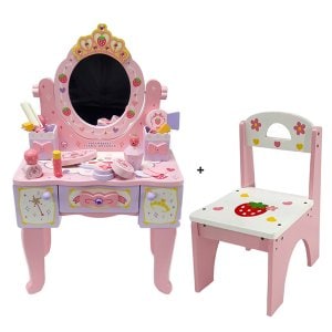 토토이즈 [들딸기]디럭스 왕관 화장대+의자 세트