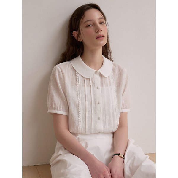 Dot lace blouse - Off white