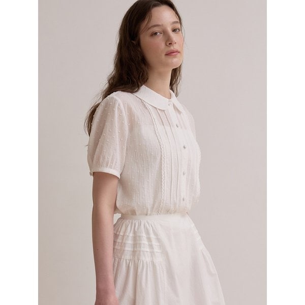 Dot lace blouse - Off white