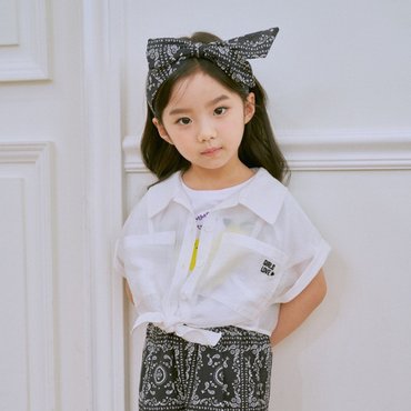 티파니 T53KBB010 U  WH 매듭 장식 블라우스