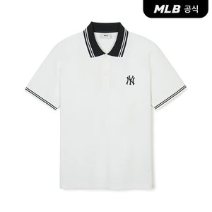 MLB [코리아공식] 베이직 카라배색 컴퍼터블핏 티셔츠 NY (Ivory)