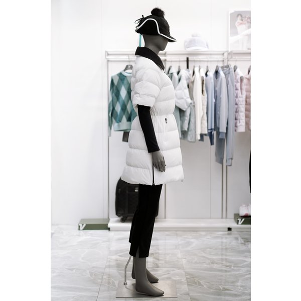 [여주점] 골프웨어 여성 골프 니트에리 반팔 구스 다운 점퍼 WNA08