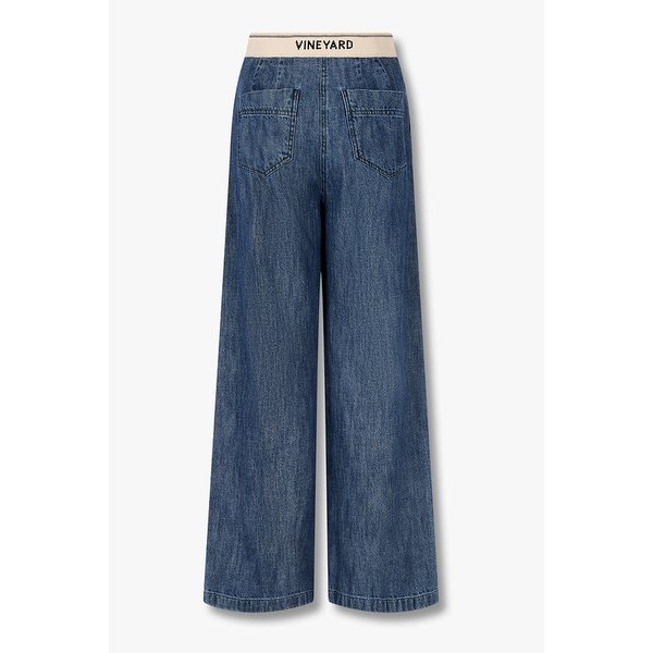 코튼 데님 세미 와이드 팬츠 7125455504240