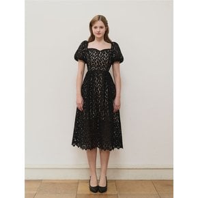 Flower lace Fuff Dress (Black)