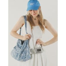 Rabbit eco bag_Paisley blue