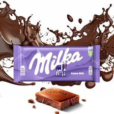 milka 100퍼센트 알파인 우유 밀카 초콜릿 알프스 밀크 100g x 4