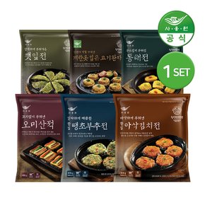 사옹원 알잘딱깔센 6종 세트 / 김치전 땡초부추전 동태전 오미산적 깻잎전 계란옷 고기완자