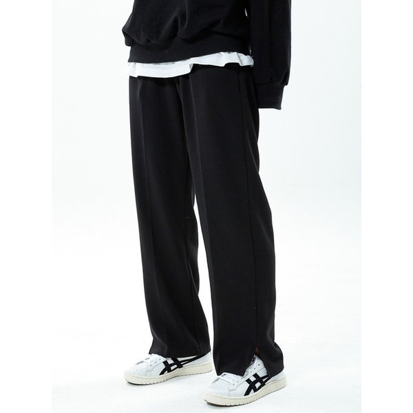 유니섹스 와이드 밴딩 슬랙스 p-7 black