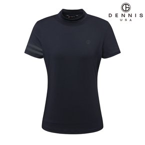 [DENNIS] 25SS 여성 슬림핏 쿨 소매 배색 반팔카라티_NAQMLTS074