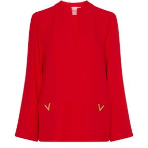 24 FW VALENTINO GARAVANI 여성 메탈 V 실크 셔츠 rosso VALU5YNFREDRZA1A00 TP822379780