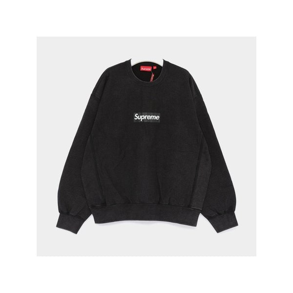 25SS 워시드 박스 로고 스웨트 크루넥 남성 맨투맨 SS25SW2 BLACK