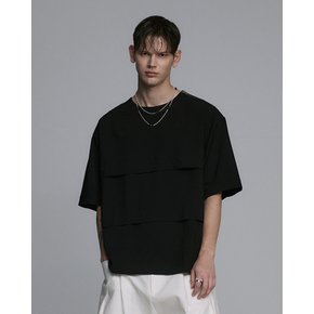 [파주점] 컬렉션 플레이트 우븐 티셔츠 SG3TS700BK