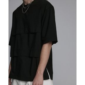 [파주점] 컬렉션 플레이트 우븐 티셔츠 SG3TS700BK