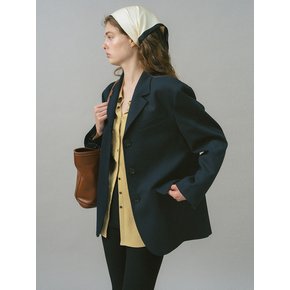 U Zoe Wool Single Breast Jacket_Navy