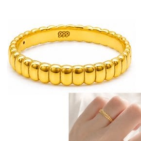 [골드리카]순금 할로우 마시멜로 링 3mm(99.9)