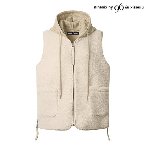 나인식스뉴욕 양털 사이드 지퍼 후드 집업 베스트 (NO4VW008L0)