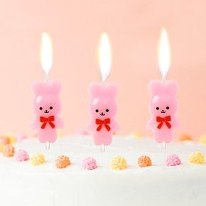 [디작소]리본토끼 생일초 3개입x3세트 케이크 장식초