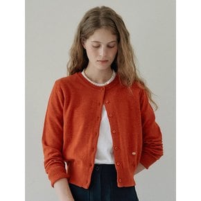 W Fine Wool Classic Cardigan_Carrot