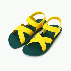 MC06 Cross Sandal, Green-Yellow