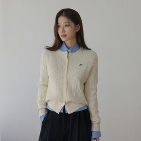 알에나 케이블 자수 니트 가디건