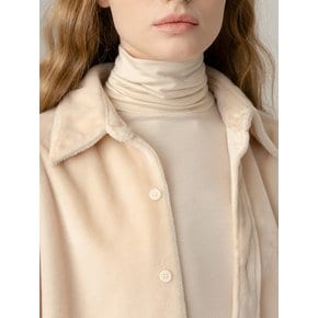 Retro TO fur shinny shirts [cream]