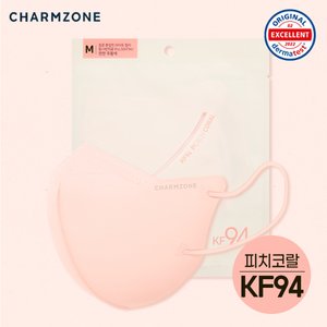  참존 톤업핏마스크 KF94 블랙라벨 라이트 (피치코랄) 중형 25매