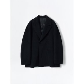 One Button Handmade Wool Jacket_Navy