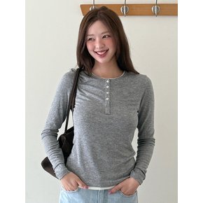 Basic Layered Panel T-Shirt - Gray