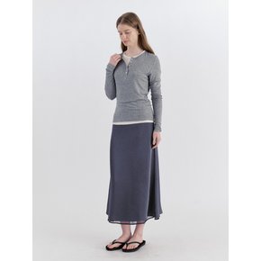 Basic Layered Panel T-Shirt - Gray