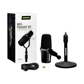 슈어 MV7+ PLUS PODCAST KIT 팟캐스트 키트 XLR USB-C (스탠드 포함)