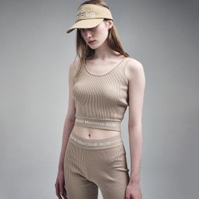 [마르디메크르디악티프]SLEEVELESS KNIT TANK TOP LOGO JACQUARD BAND_BEIGE IVORY