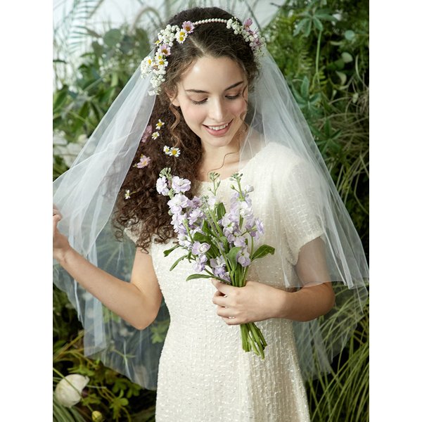 스팽글 반소매 원피스 아이보리 ED24S4FRD6191