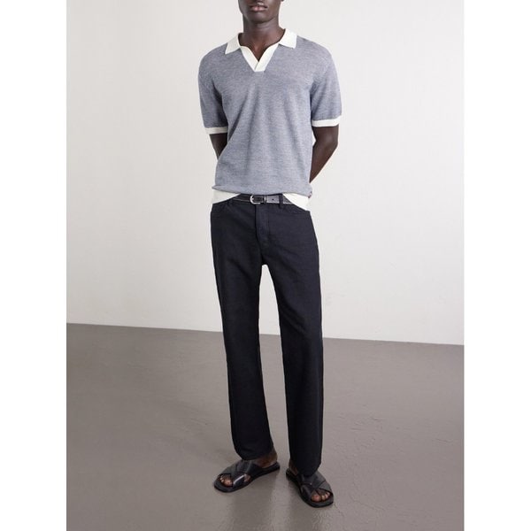 미스터 피 에드워드 스트레이트 린넨 코튼 블렌드 팬츠 46376663163004328