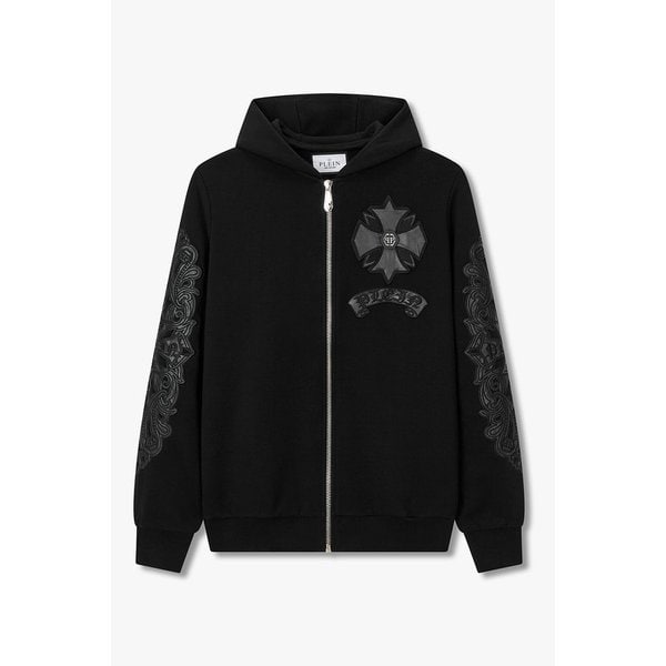 크롬 크레스트 레더 인서트 후디 집업 8615312102000