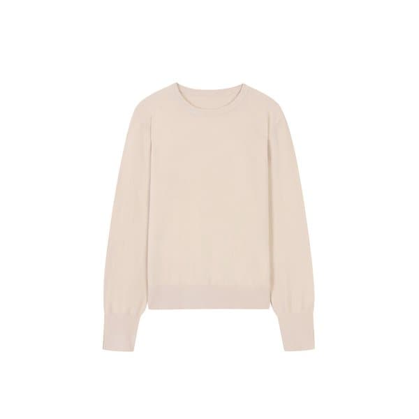 베이직 소매 슬릿 라운드넥 풀오버 (TJUCX9902)