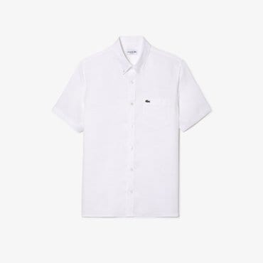 라코스테 (남성) 린넨 반팔 셔츠(CH5699-55G 001)화이트