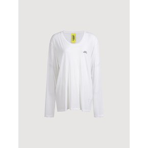 U Neck Loose Fit Long Sleeve T-shirt (white) LFTAX25465WHX