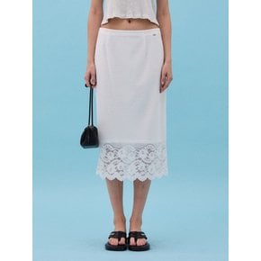 RAW LACE SKIRT - IVORY