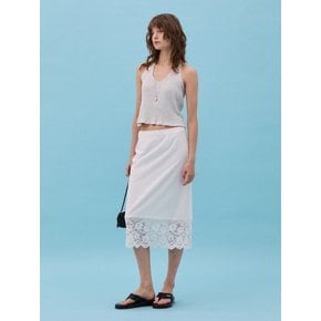 RAW LACE SKIRT - IVORY